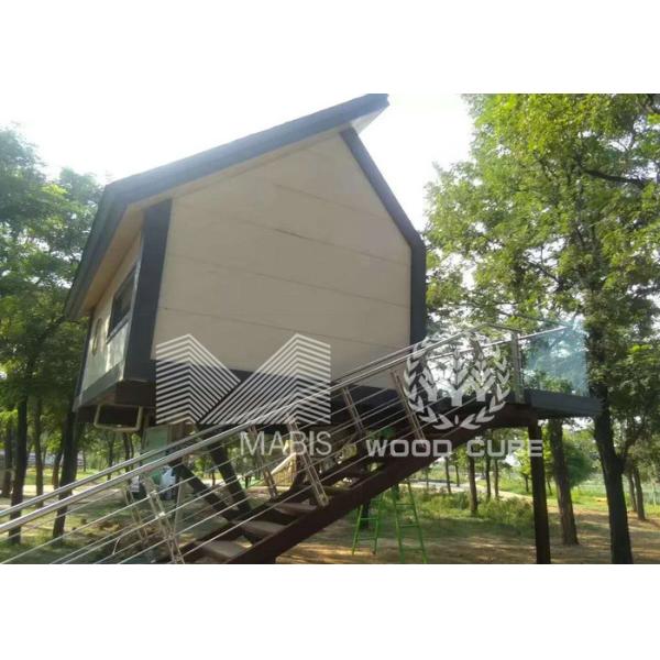 Flexible Layout Prefabricated Wooden Houses Wind Proof No Construction Waste