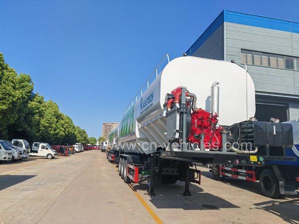 3 Axles Transport Bulk Powder Truck Transport Grain Animal Feed Tank Truck Trailer