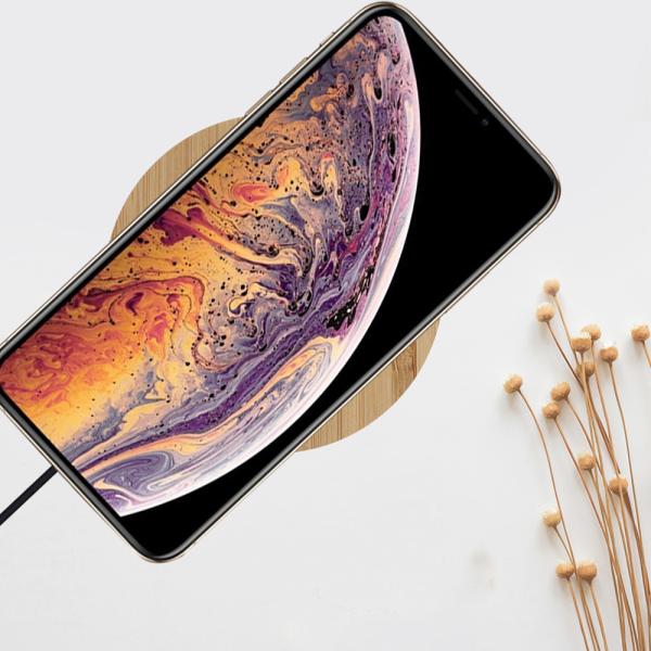 5v 2a 10w QI Wooden Bamboo Wireless Charging Pad Station Plate Iphone