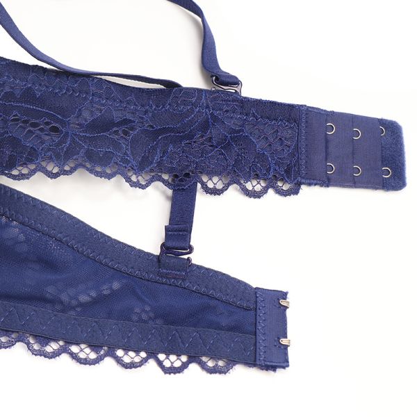 Women's Underwire Push-Up Bra Adjustable Straps Breathable Knitted Everyday Style with Lace Decoration Bra for Women