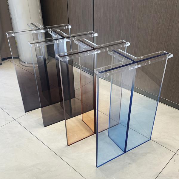 Custom T Shape Acrylic Table Leg Plexiglas Acrylic Dinning Furniture Leg Easy Assembly