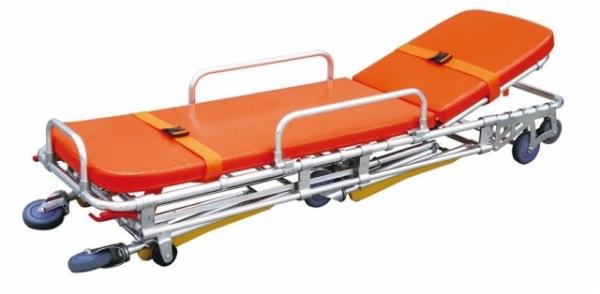 Hospital Emergency Ambulance Stretcher Trolley Aluminum Alloy Automatic Loading Stretcher