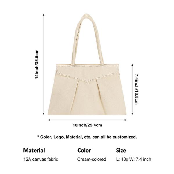 Eco Friendly Reusable Shopping Bags Sustainable Canvas Tote Bags Zipper Button 10x7