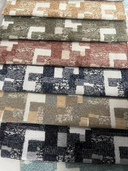 Waterproof Jacquard Curtain Fabric 500gsm For Hotel Bedrooms