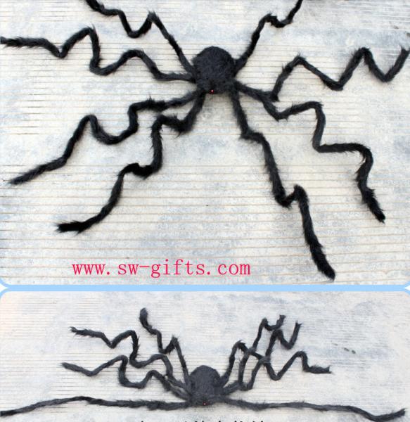 Halloween Supplies Props Decoration Black Flower Plush Spider Plastic Spider