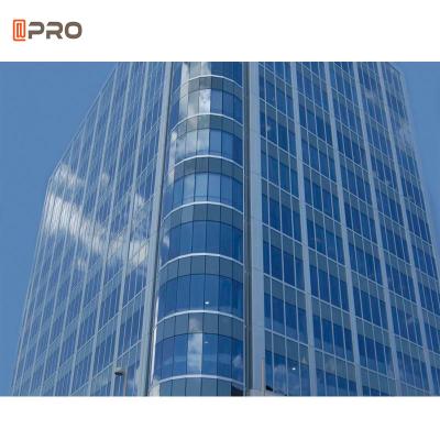 Transparent blue and white  Glass Curtain Walls for Modern Architecture