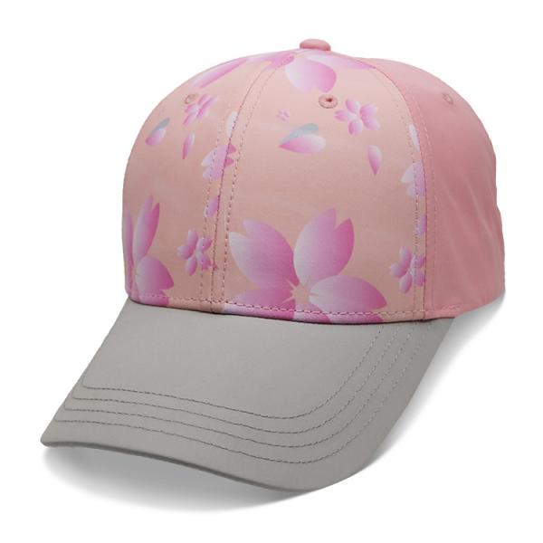 Personalized Ladies Baseball Cap , Sublimation Flower Baseball Hat Breathable