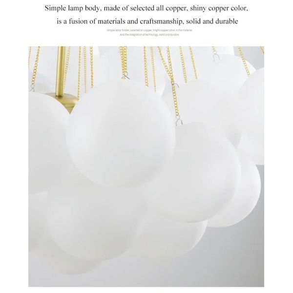 Glasses Bubble Chandeliers Nordic Frosted Glass Gold Black Pendant Light （WH-AP-669）