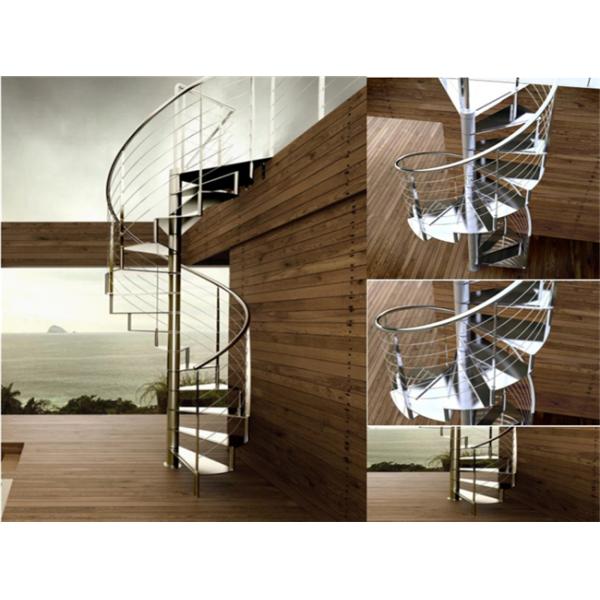 Modern House Custom Spiral Staircase Stainless Steel Material Round Design