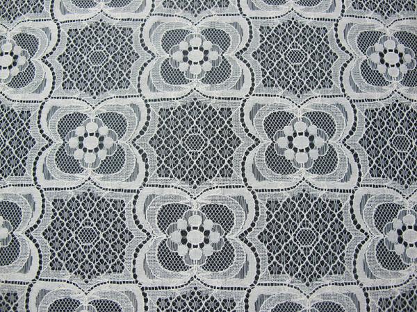 Knitted Tulle Cotton Nylon Lace Fabric Ivory For Pajama Eco-Friendly SYD-0007