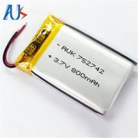 1C 3.7V 800mAh Bateria LiPo personalizada 752742 Configuração de célula única