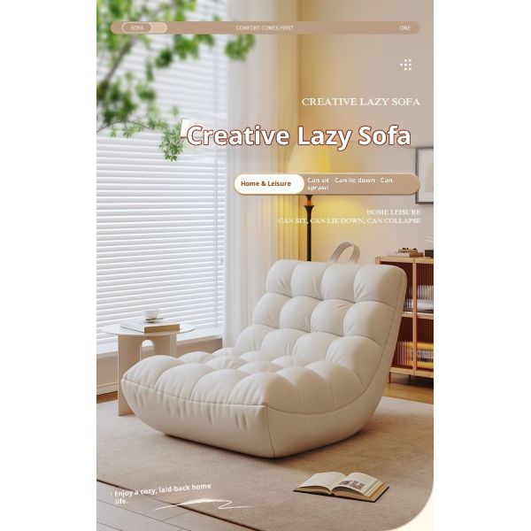 Modern Single Balcony Tatami Lounge Chair Lazy Leisure Bean Bag Sofa with Tech Fabric Modular Design for Living Room
