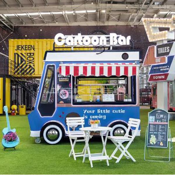 Eco Friendly Food Truck Mobile Food Bus Electric Fast Snack