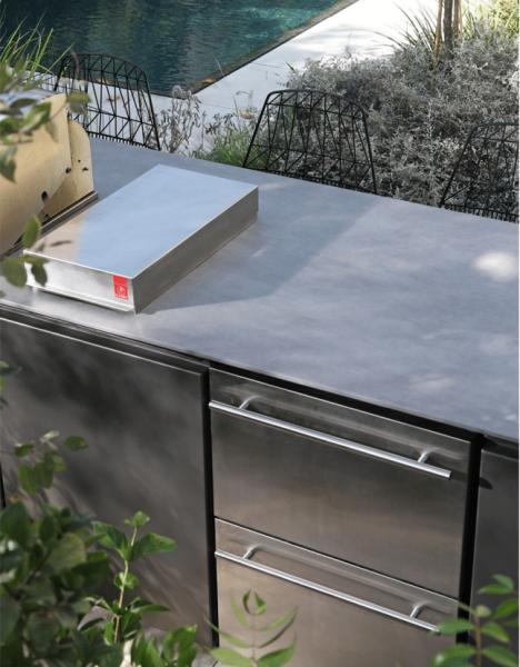 Armoires de cuisine extérieures préfabriquées en acier inoxydable 316L personnalisées