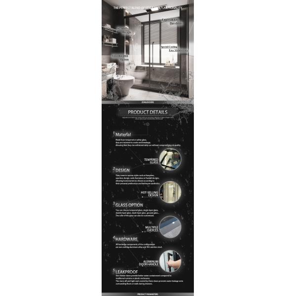 Sensor Bathroom Black Frame 3 Panels Sliding Shower Doors for Small Size at WC