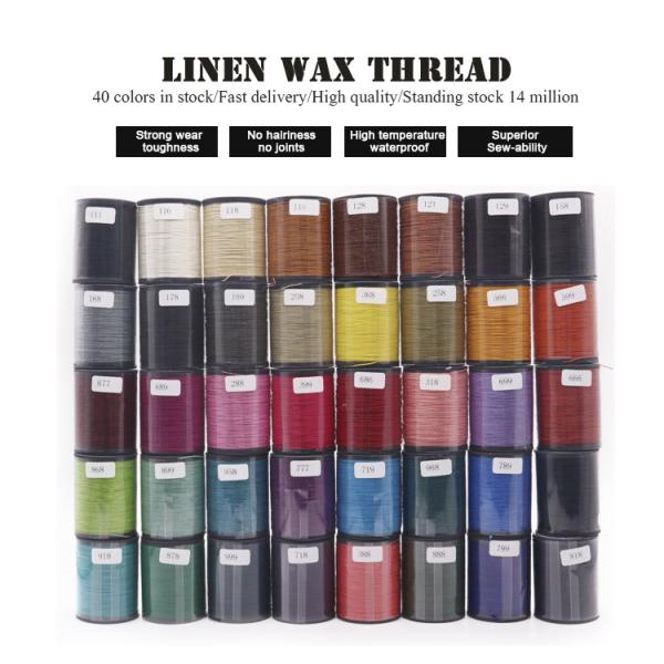 35g Weight Plastic Cone Linen Waxed Thread for Leather Sewing 70m in Cone Material
