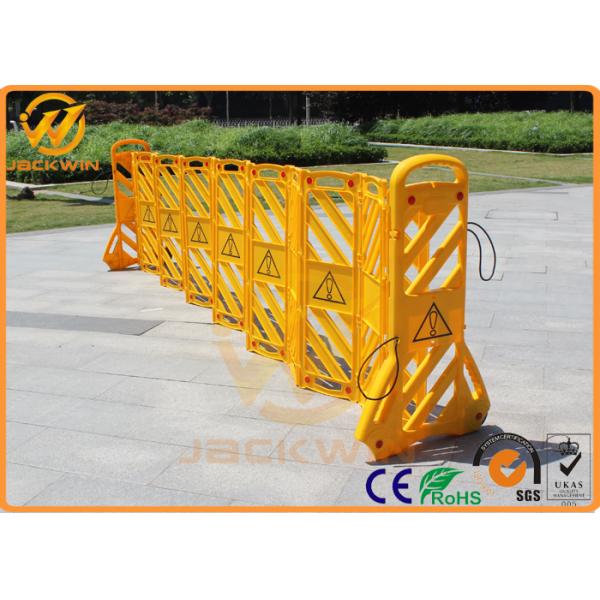 Yellow Crowd Control Foldable Plastic Traffic Barriers Length 3900mm
