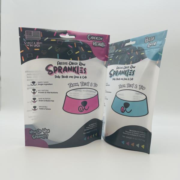 130um Digital Printed Packaging Bags With Window For Pet Treat Customized