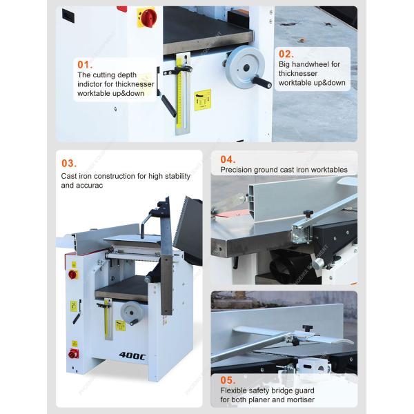 400C Woodworking Combination Machine with 3-Phase Motor Power 0 3 and Wescott Chuck 16mm