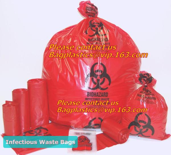 Medical Biohazard Waste Garbage Bag, biohazard drawtape trash bag, hospital garbage bag, biohazardous refuse bag, bageas