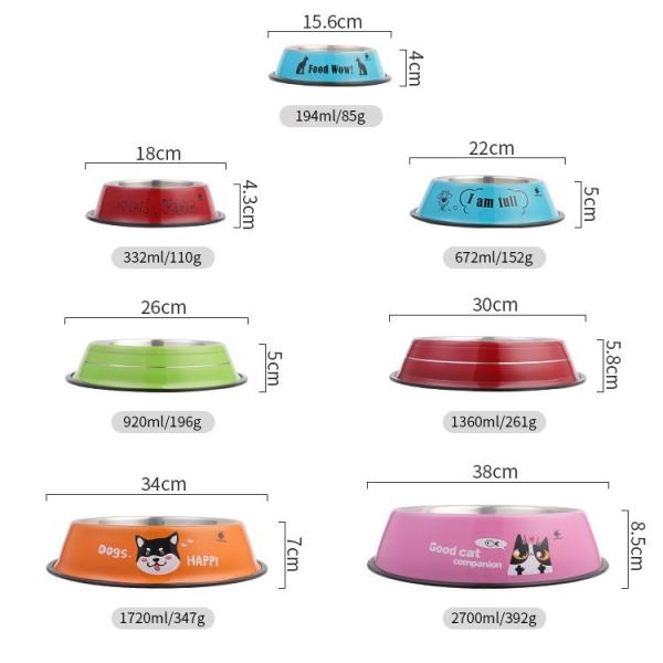 Stainless Steel Pet Cat Dog Bowls Feeders Customized Sublimation Non-Slip  LCD Display NO