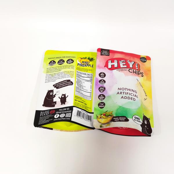 Wholesale custom digital printed food packaging bag  snack mango dried fruit stand up zipper plastic pouch