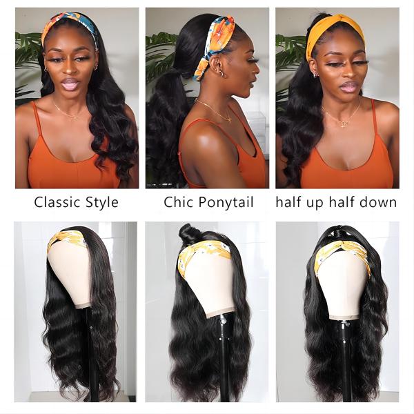 Lace Wig Type None Lace Wigs 100% Human Hair Headband Cuticle Aligned Raw Hair Wig