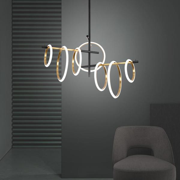 Postmodern LED Magnetic attraction pendant lamp Novelty living room Ring Chandelier(WH-MI-232)