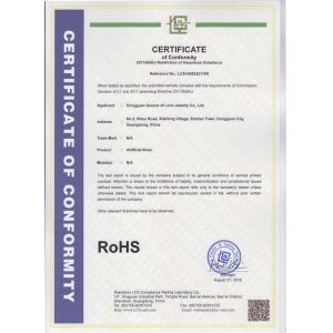 Dongguan Source of Love Jewelry Co., Ltd. Certifications