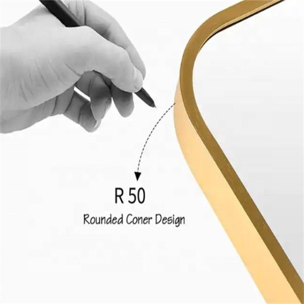 Clear Gold Mirror Bath Mirror Full Length Aluminum Alloy Standing Decorative Wall Mirror