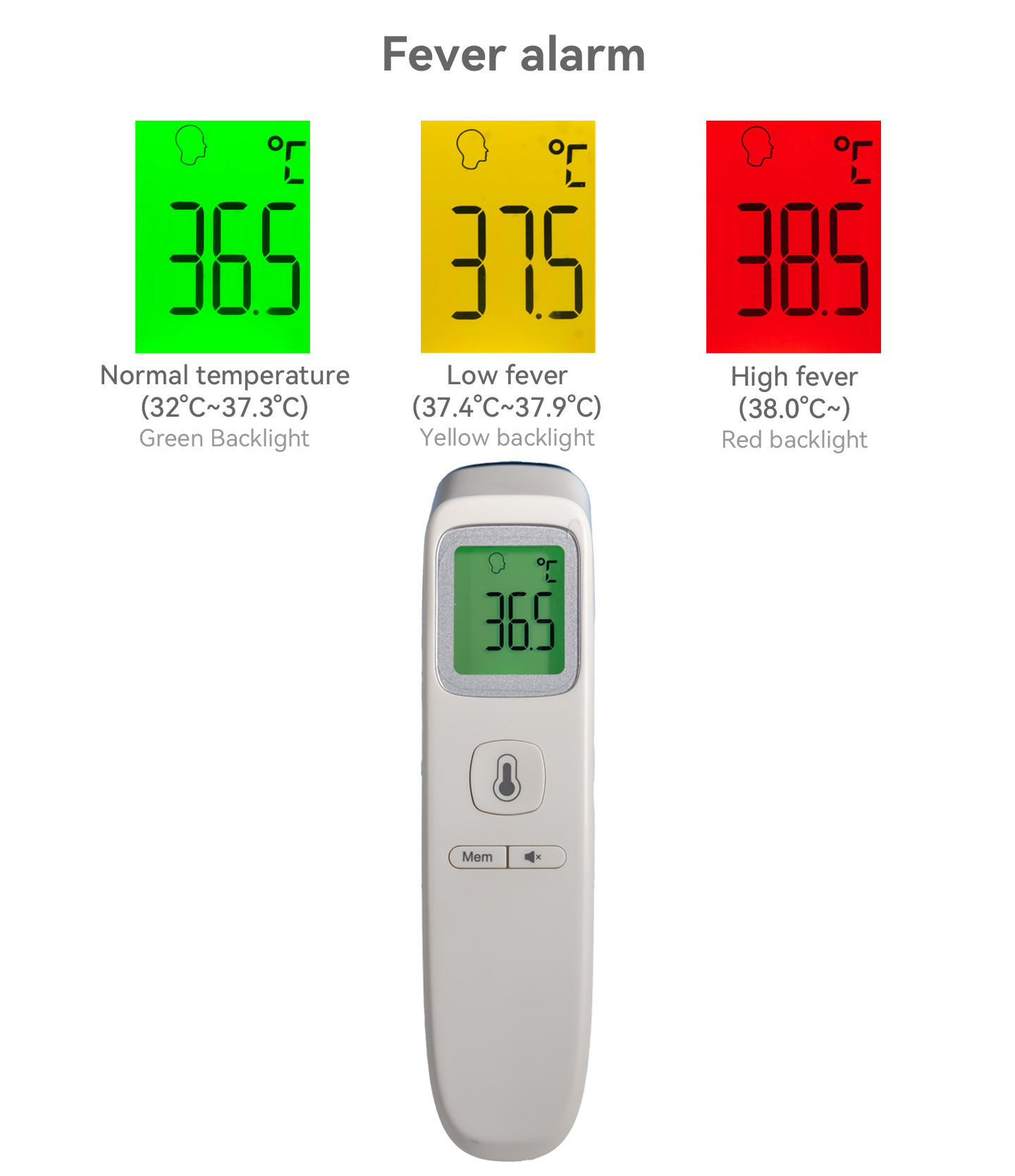 Multi Function Infrared No Touch Forehead Thermometer 3VDC Medical Forehead Thermometer