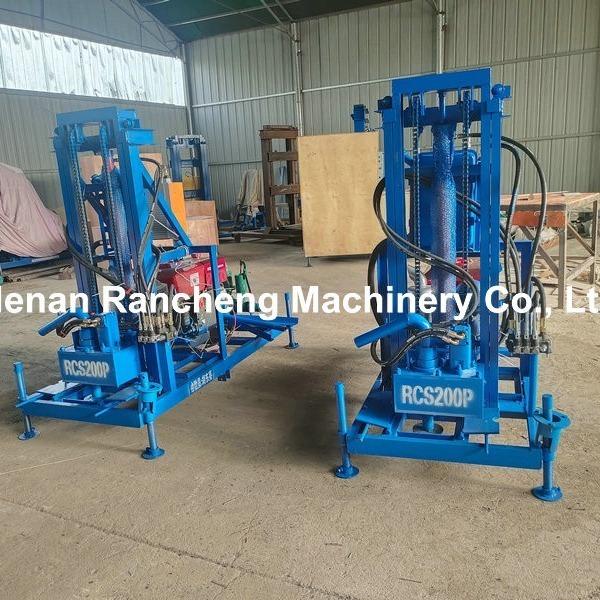 150m Depth Portable Well Drilling Rig 22Hp / 16.2Kw Diesel Motor Power Percussive And Rotating Type