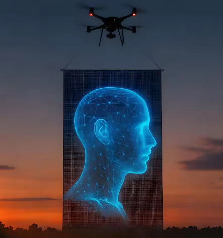 P20 Customized LED Drone Outdoor Ultra-Light  HD Transparent Screen IP68 DC12V Sky Display for Events Concerts Wedding