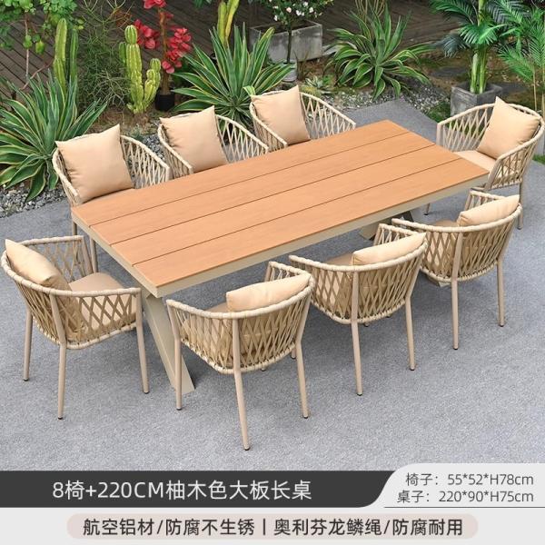 Luxury Nordic-Style Outdoor Furniture Premium Weatherproof Rattan Dining Set For Patio And Garden