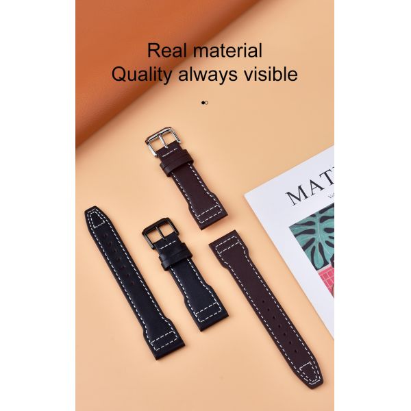 Woven-line 3D Genuine Leather Watch Strap · OEM/ODM