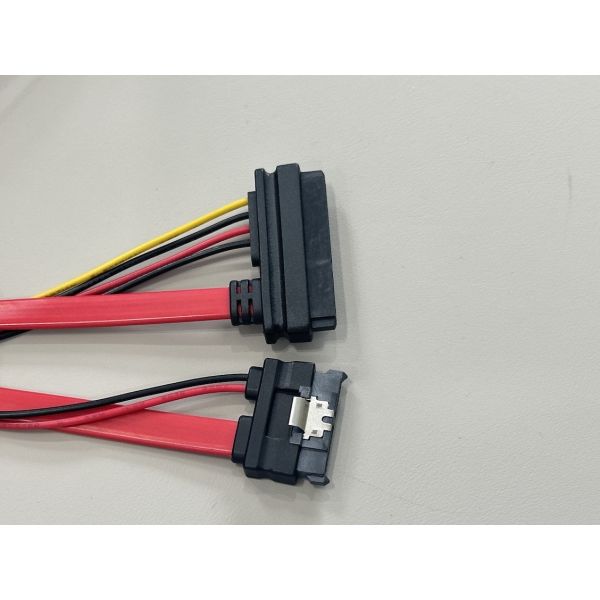 SATA data and power connector cable harness, right-angle 7 pin serial ATA wire cable with 4 pin power connector for HDD SSD server storage customization