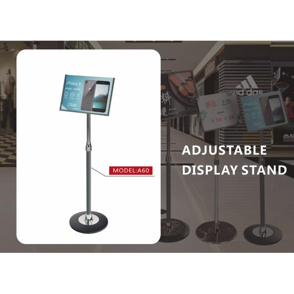 1170X280mm Metal Poster Display Stand Adjustable Pedestal For Supermarket