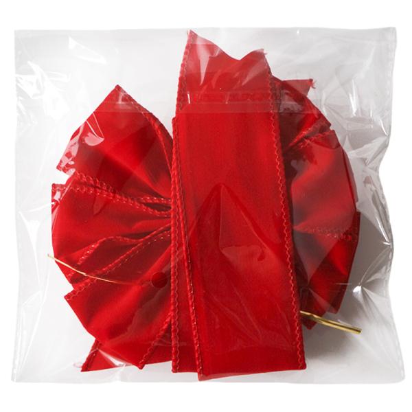 Большие ленточные луки из полиэстера/юта с проводами из красного бархата для украшения рождественской елки