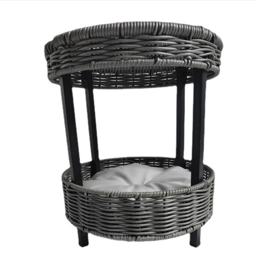 Artificial Hand Woven Rattan Cozy Pet Kitty House Waterproof Breathable Cat Bed Condo House