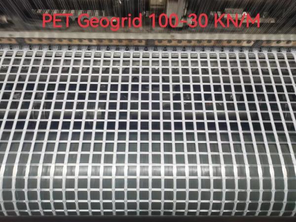 Pet Uniaxial 100-30 Kn/m  Polyester Geogrid Coating PVC Slope Reinforcement Solutions  Road Construction
