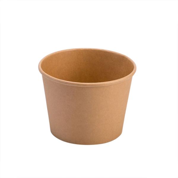 24OZ Brown kraft paper cup leakproof takeaway food soup packaging biodegradable custom printing cups
