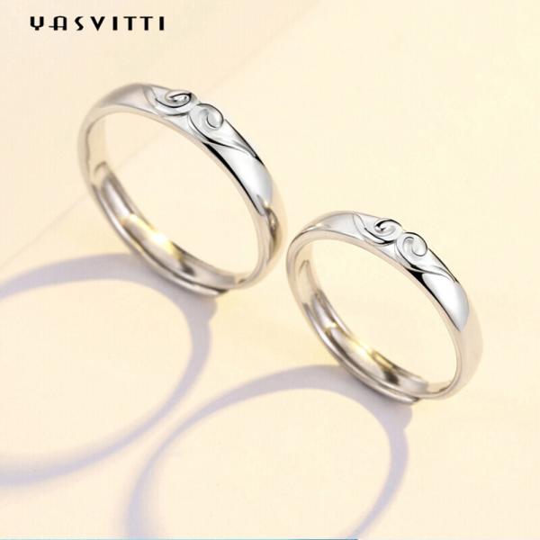 925 серебряных позолоченных пар звенит кольца серебра годовщины свадьбы захвата