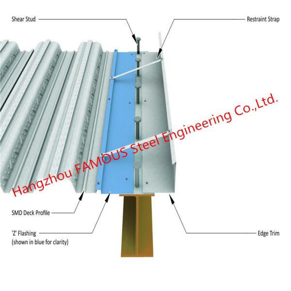 Galvanized Steel Composite Floor Decking 1.2mm Thickness