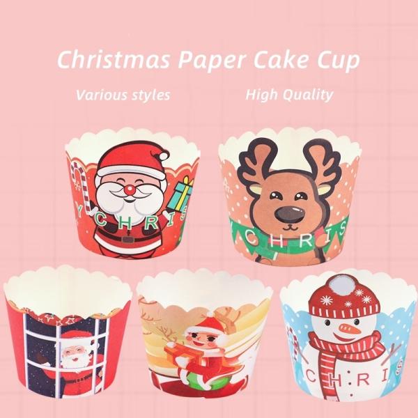 Disposable and Environmentally Friendly Paper Cake Cup for Christmas