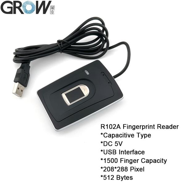 GROW R102A Капацитивный считыватель отпечатков пальцев USB с DC5V 208*288 пикселей 1500 Капацитет Для Windows Android Access Control