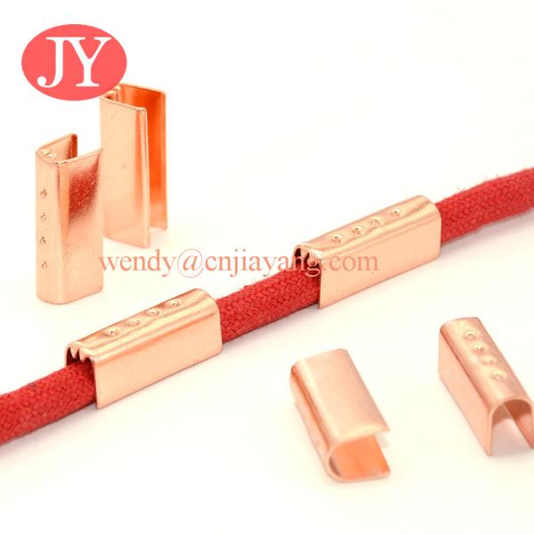 wholesale custom Logo 4mm round cotton shoelace hoodie cord with engraved logo metal tips