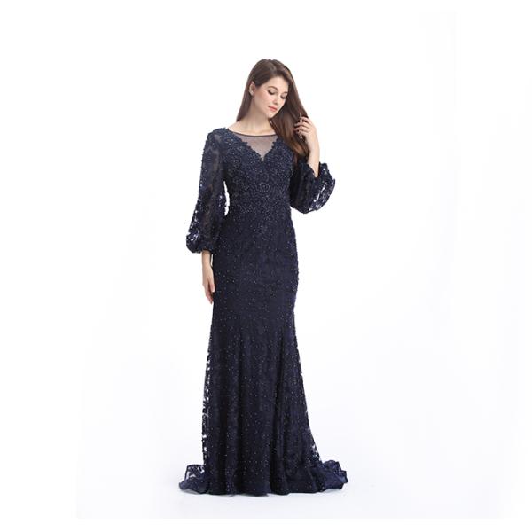 Saudi Arabic Mermaid Long Sleeve Evening Gowns Off - Shoulder Muslim Sexy Style