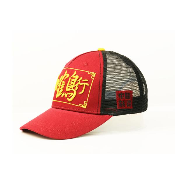 Adults Or Kids 5 Panel Trucker Cap / 3D Embroidered Mesh Hats Size 58-60cm
