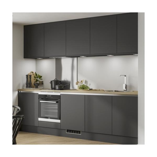 Quartz Stone Countertop Solid Wood Matte Lacquer Kitchen Cabinets with Oven and Stove