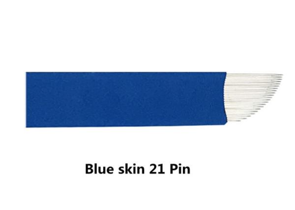 Stainless Steel Microblading Eyebrows Needle , Sharp Blue Skin Needles